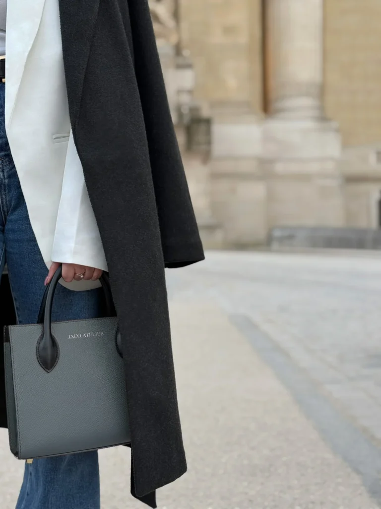 Paris Spring Aurelia Aegean Blue Epsom Leather Medium Tote Bag