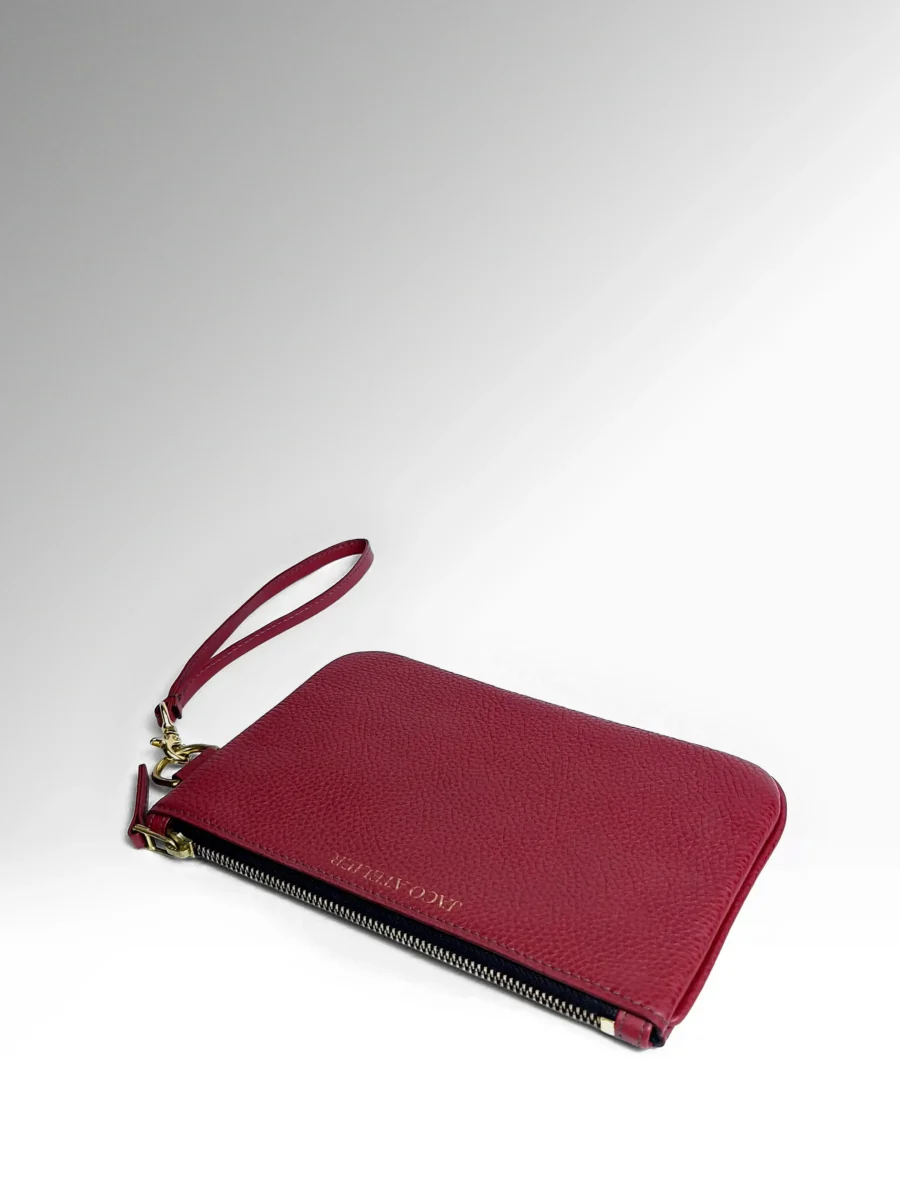 Ravello Dark Cherry Togo Leather Pouch Top