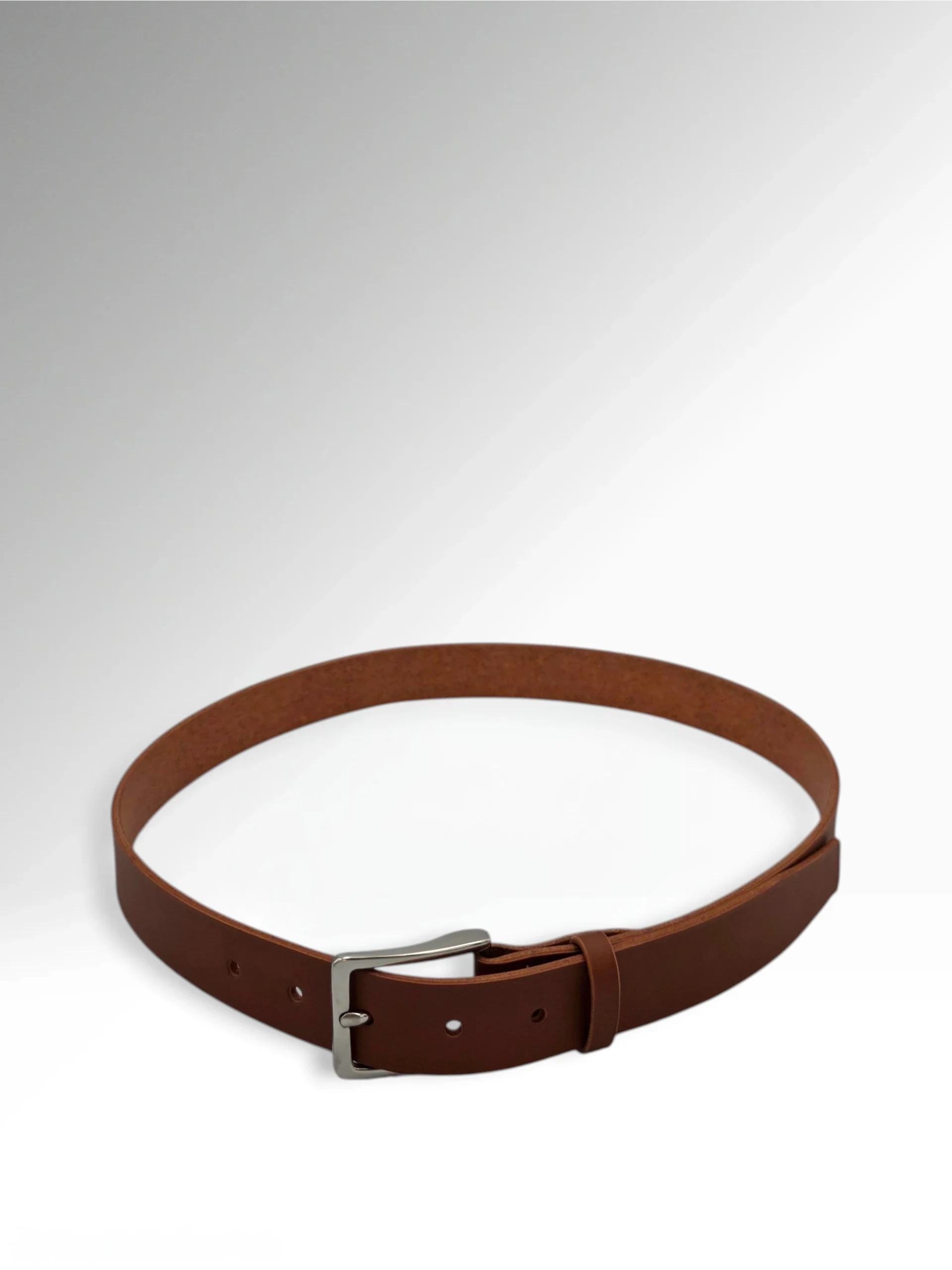 Sigillo Brown Veg Tan Butts Leather Belt Round