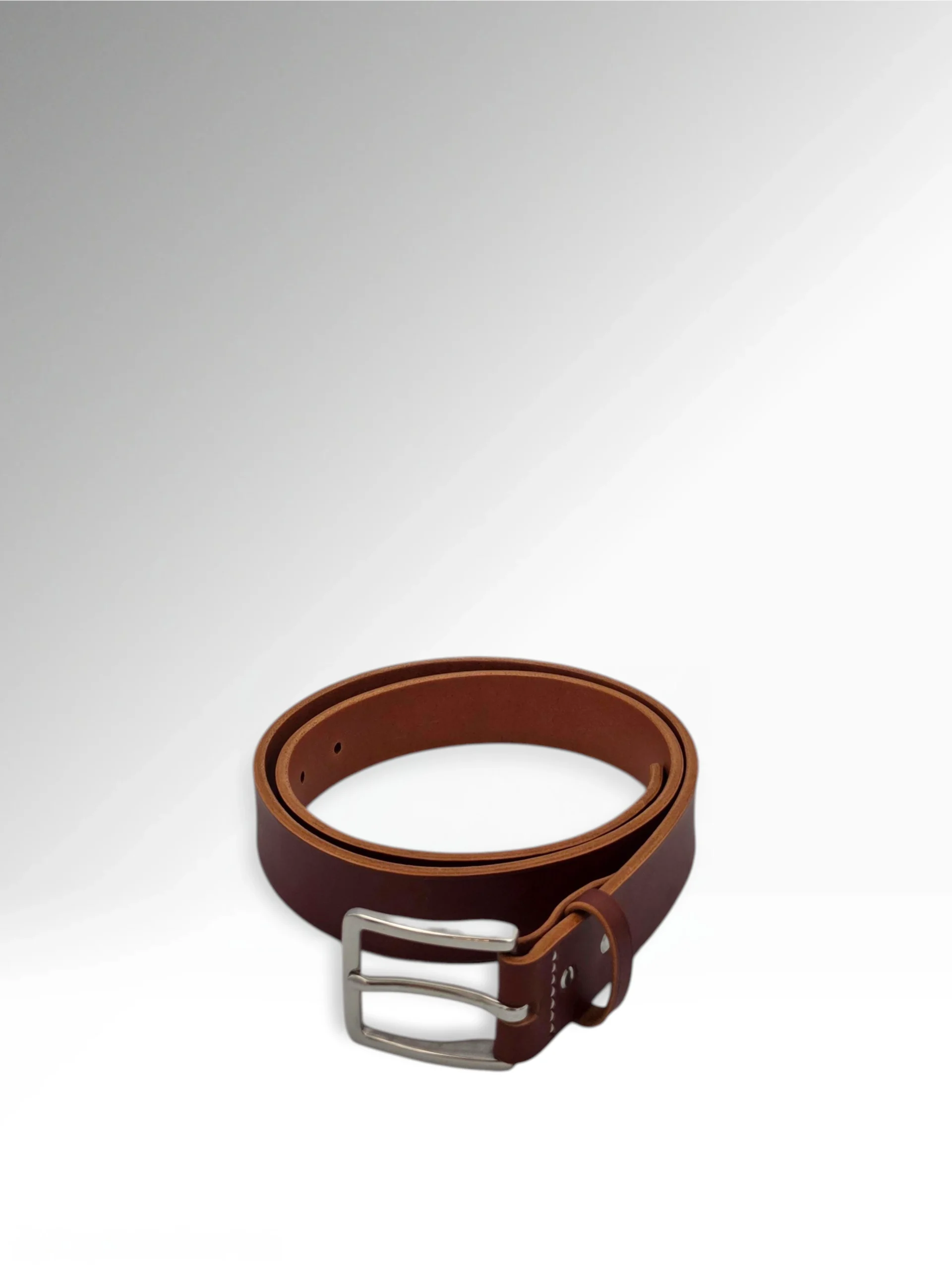 Sigillo Cognac Veg Tan Butts Leather Belt Front