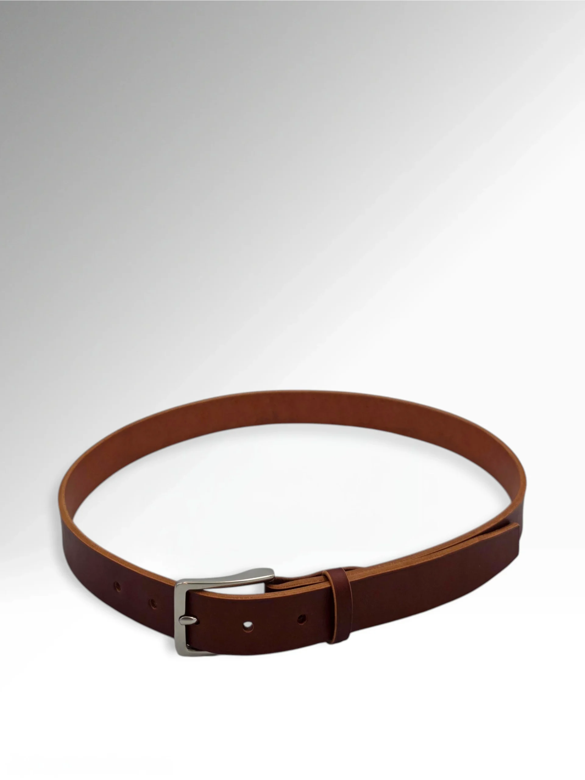 Sigillo Cognac Veg Tan Butts Leather Belt Round