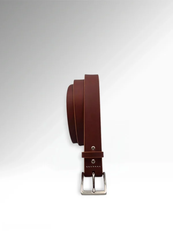 Sigillo Cognac Veg Tan Butts Leather Belt Vertical