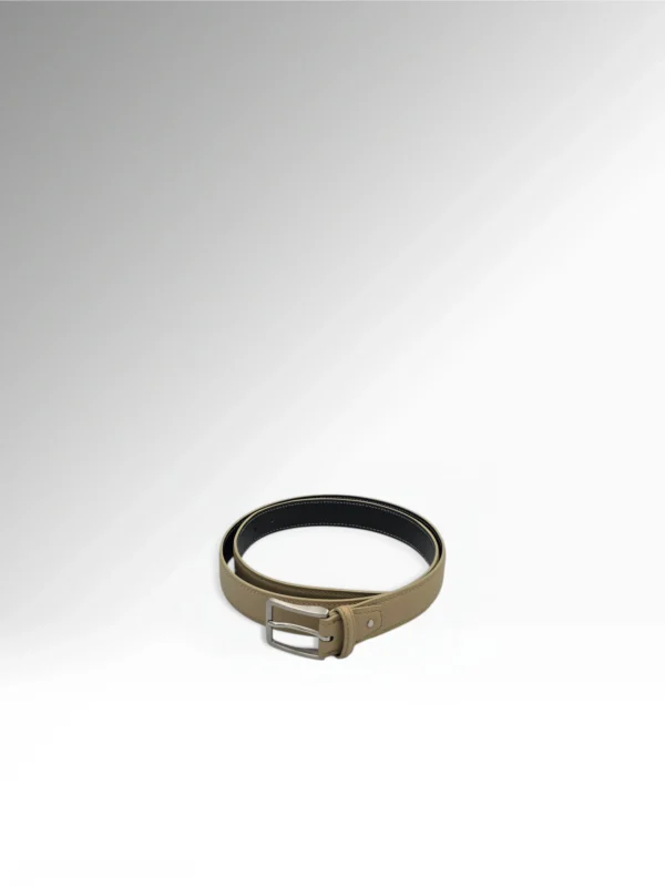 Cicero Beige Epsom Leather Belt Front