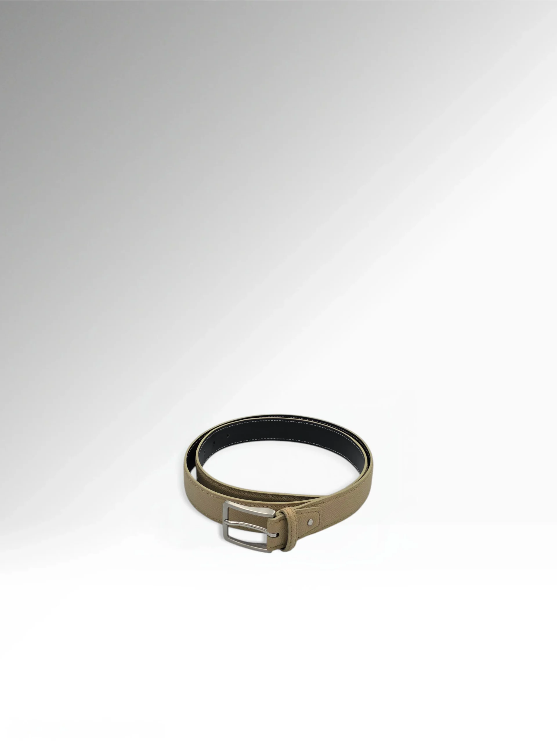 Cicero Beige Epsom Leather Belt Front