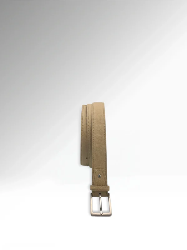 Cicero Beige Epsom Leather Belt Vertical