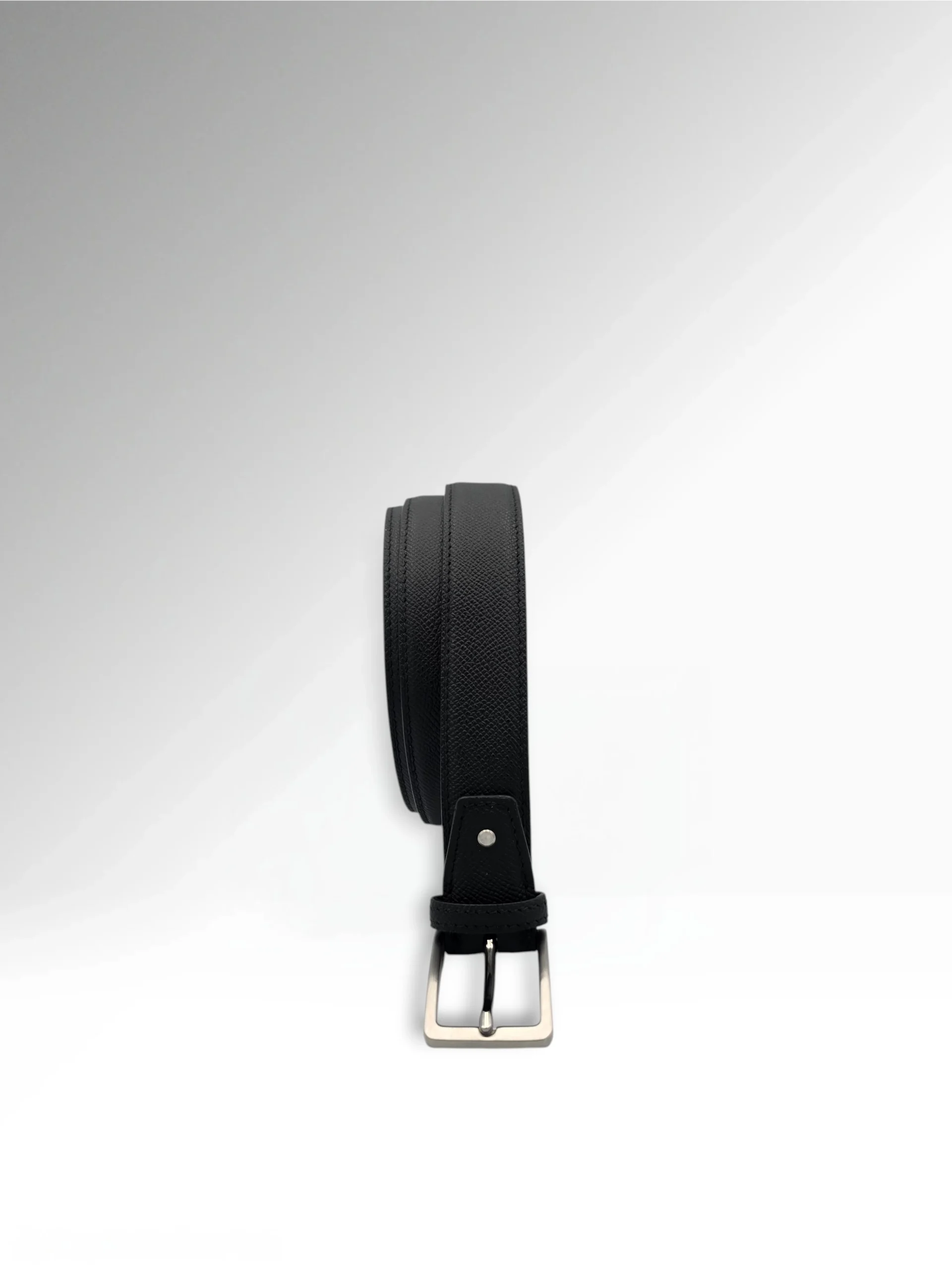 Cicero Black Epsom Leather Belt Vertical