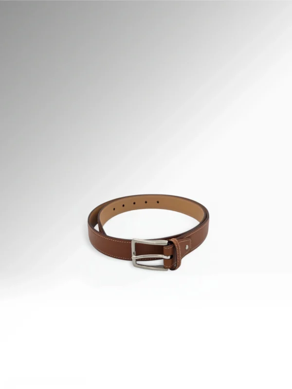 Cicero Cognac Calf Skin Leather Belt Front