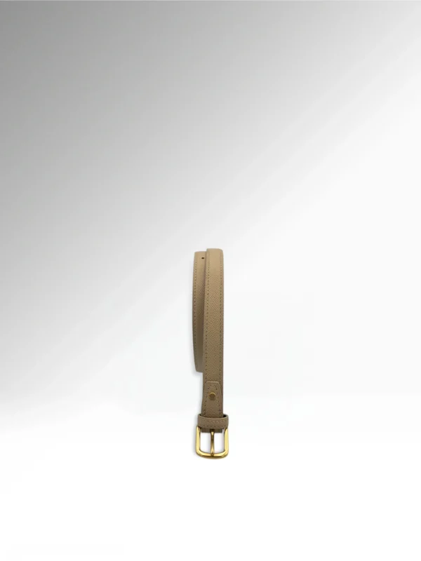 Cicero Petite Beige Epsom Leather Belt Vertical