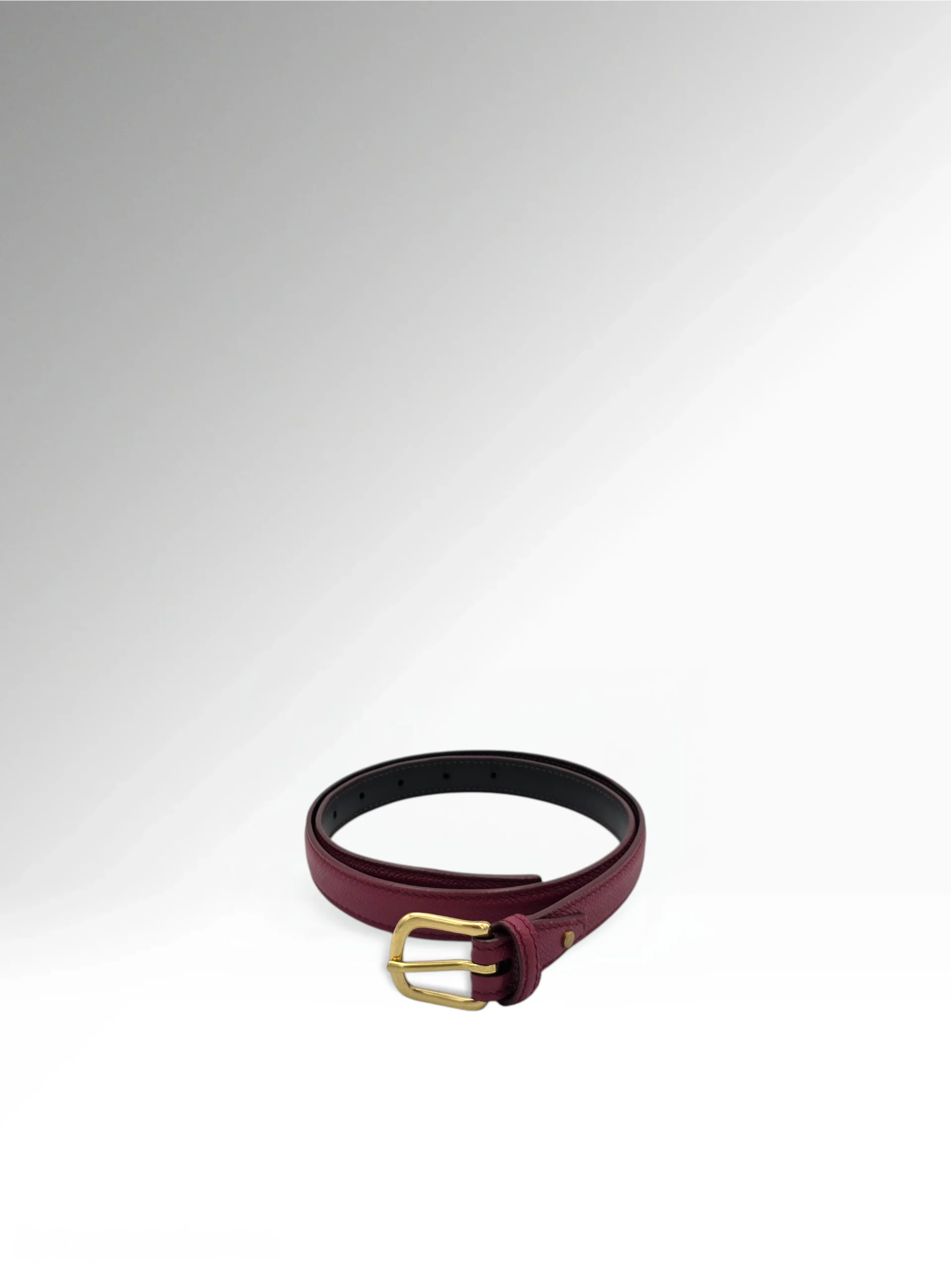 Cicero Petite Burgundy Epsom Leather Belt Front