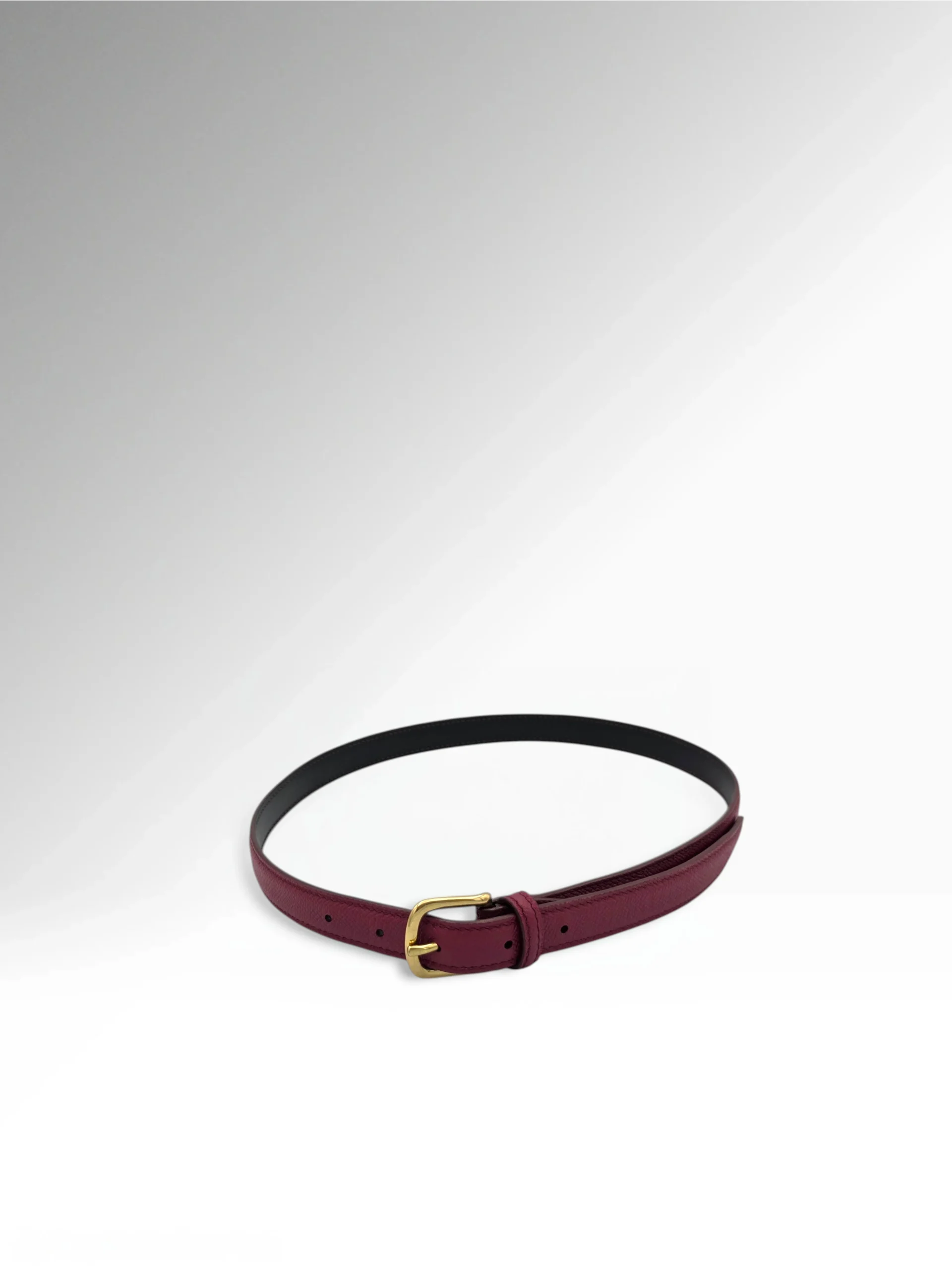 Cicero Petite Burgundy Epsom Leather Belt Round