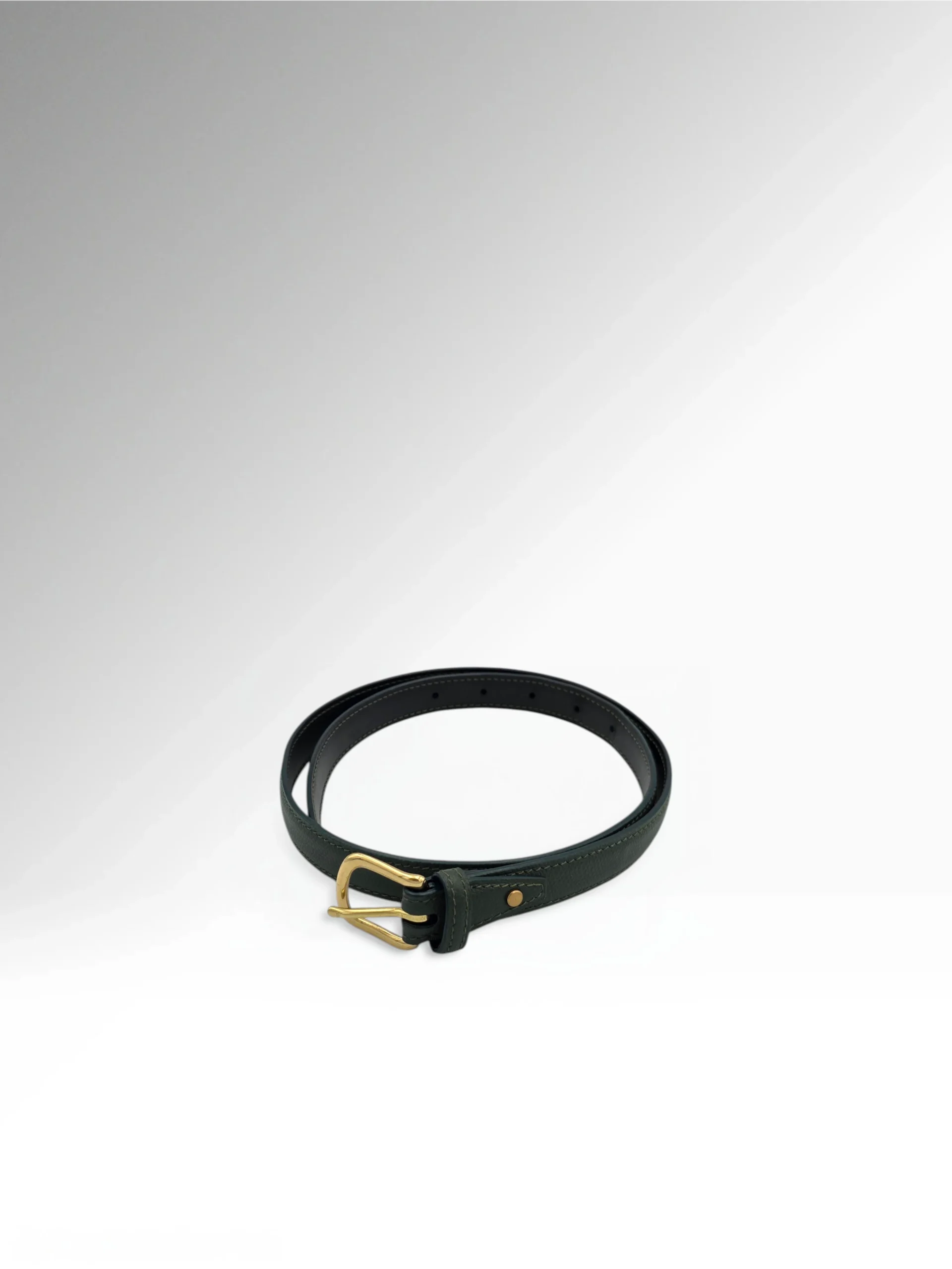 Cicero Petite Dark Green Leather Belt - Image 2