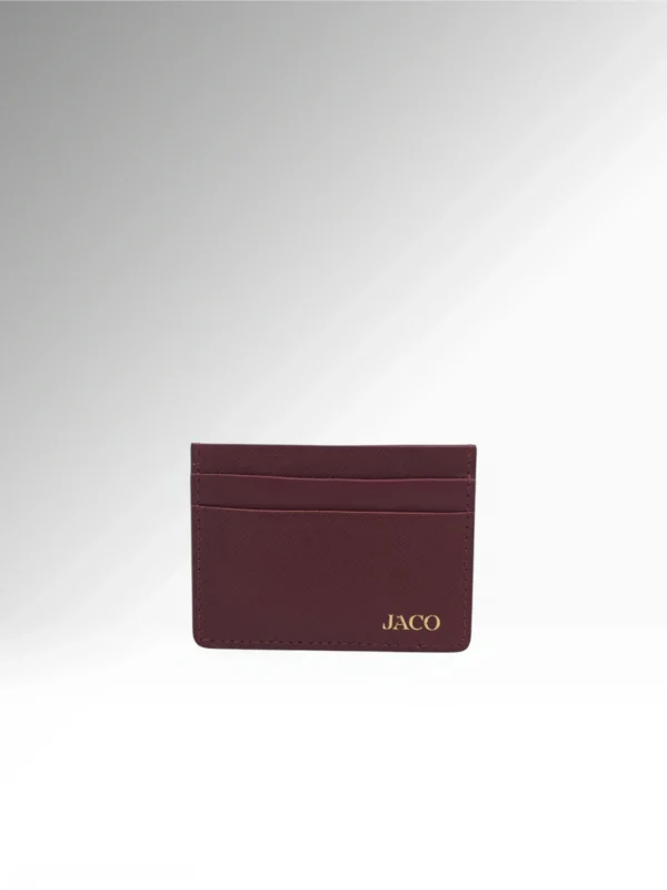 Vento Burgundy Leather Card Holder Front