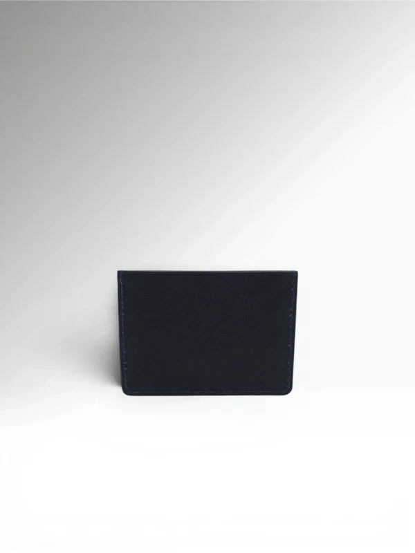 Vento Dark Blue Leather Card Holder Back
