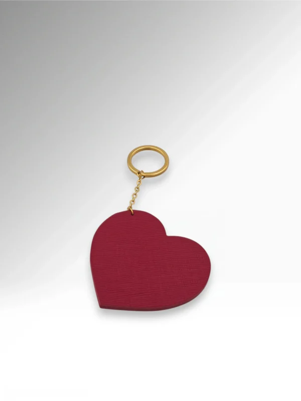 Leather Charm Key Heart Gold