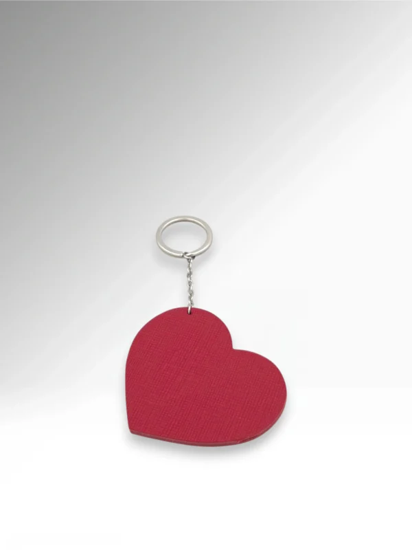 Leather Charm Key Heart Silver