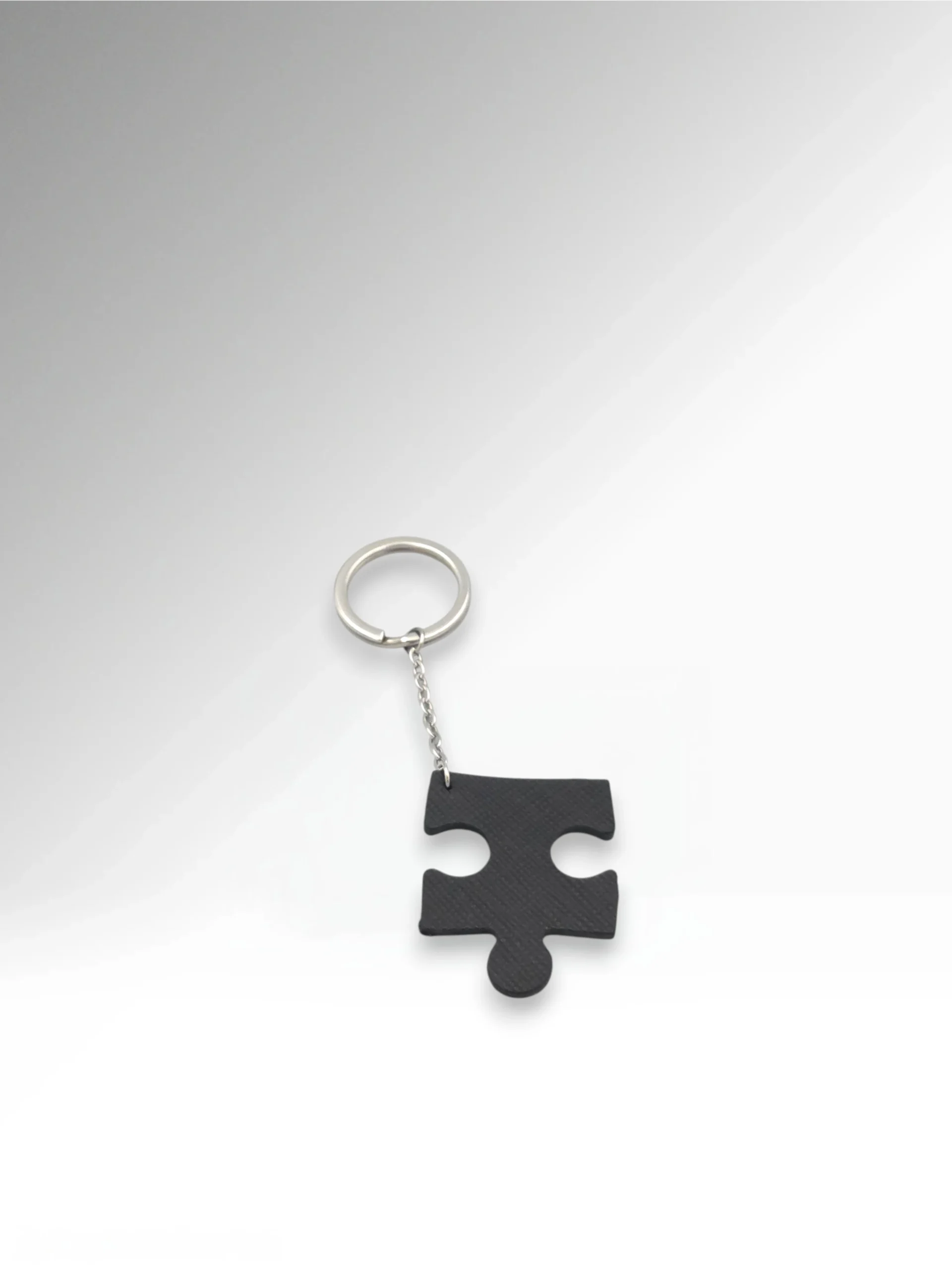 Leather Charm Key Puzzle Black