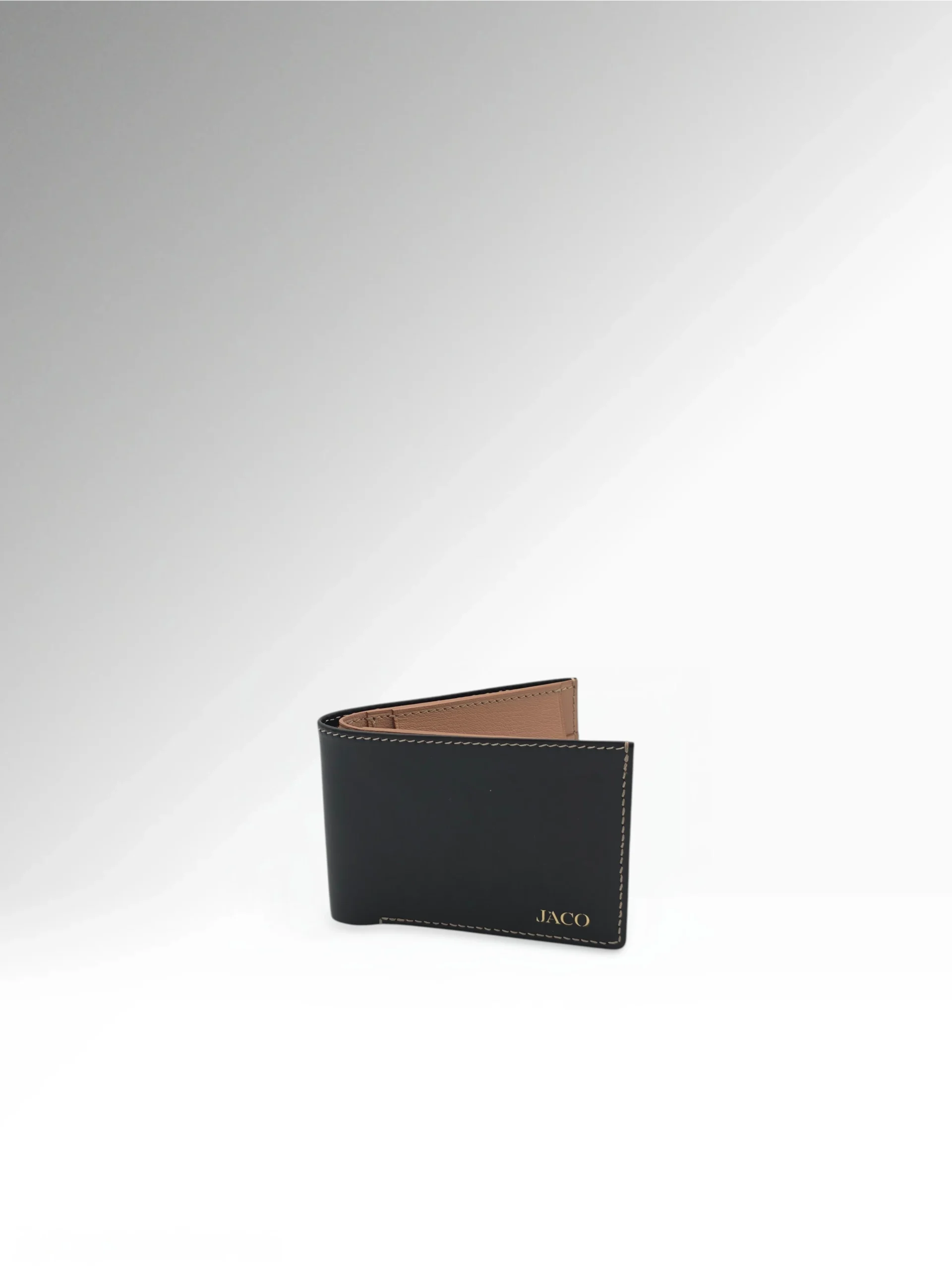 Nilo Black Calfskin Leather Wallet Front